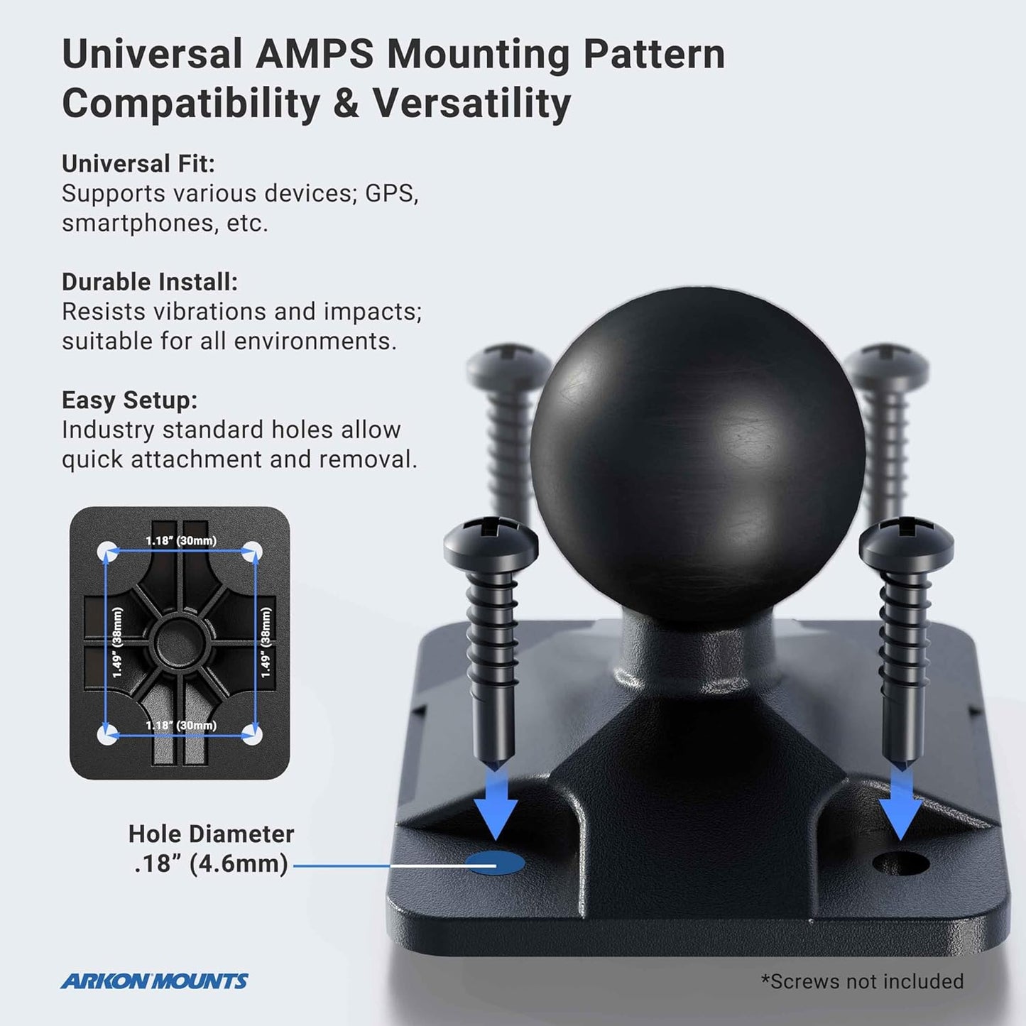 ARKON Mounts Universal Marine Electronic Fishfinder Mount