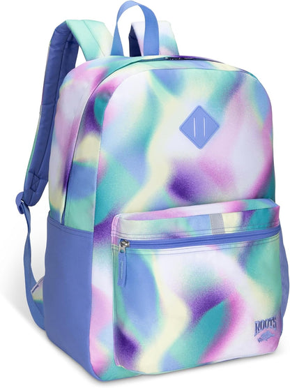 Roots Teen Lightweight Backpack — Made from Recycled Polyester with 15.6" Laptop Compartment, Rain Flap, Bottle Pocket, Reflective Accent, and Back Padding — 34L, Black