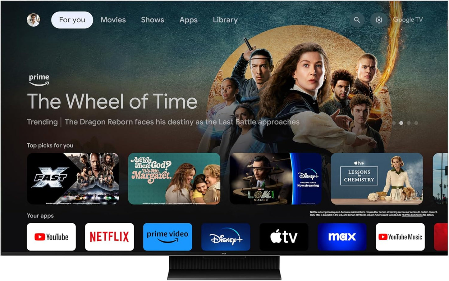 TCL 55-Inch Q7 QLED 4K Smart Q LED TV with Google TV (55QM750G, 2023 Model) Dolby Vision IQ, Dolby Atmos, HDR, Game Accelerator up to 240Hz, Voice Remote, Works with Alexa, Streaming Television