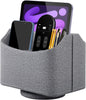 360°Rotatable TV Remote Caddy, PU Leather Multifunctional Remote Control Holder,Office Remote Tray Desk Organizers/Storage Box for Ipad Mini/Pen/Mobile Phone/Media Nightstand Organizer,Grey