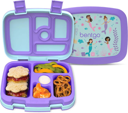 Bentgo Kids Prints (Unicorn) - Leak-Proof, 5-Compartment Bento-Style Kids Lunch Box - Ideal Portion Sizes for Ages 3 to 7 - BPA-Free and Food-Safe Materials