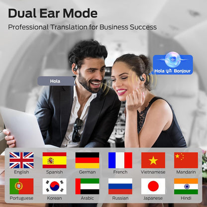 Monster AI Translation Earbuds AC330, 3-in-1 Translator Earbuds Bluetooth 6.0, Wireless Open Ear Headphones with 115 Languages Real-Time Translation, Stylish Rotating Case with Lanyard, Black