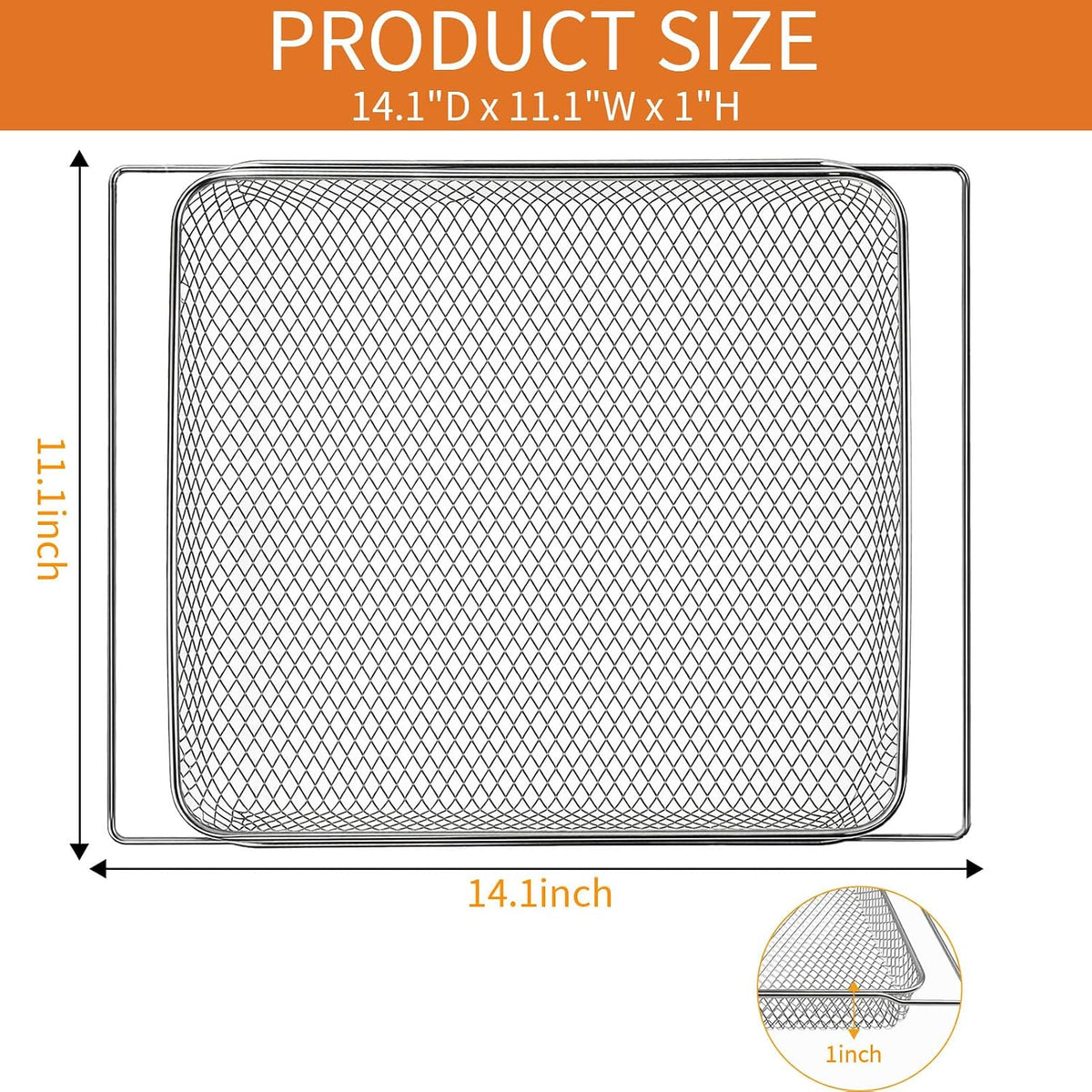 GWY Air Fryer Basket for BOV860BSS Smart Oven Air Fryer and Convection Oven Breville BOV845BSS Smart Oven Pro Countertop Oven,14.1"D x 11.1"W x 1"H Toaster Oven Baskets Accessories Replacement Parts