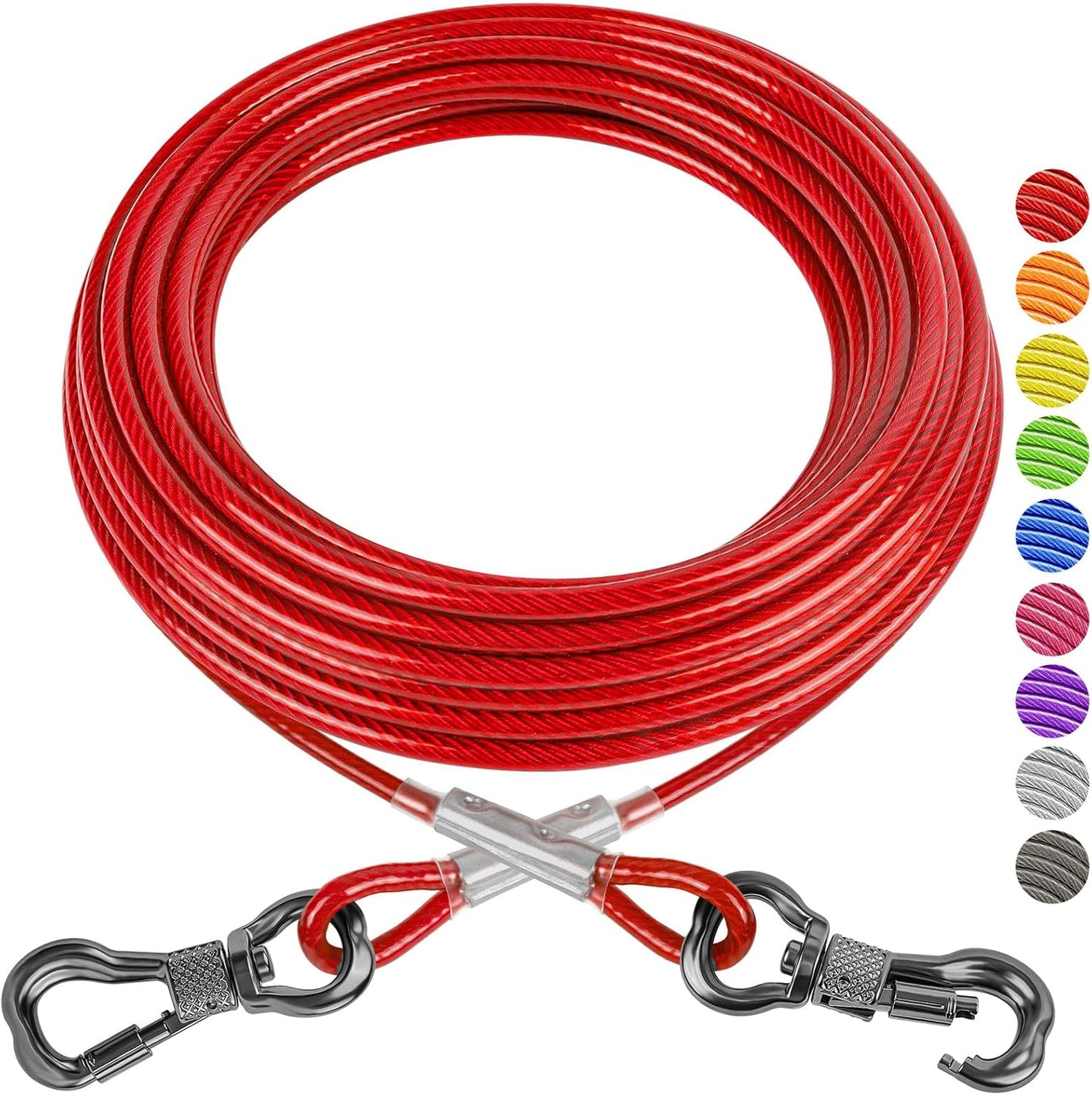 XiaZ Dog Runner Cable Dog Run Trolley Tie Out Cable Dog Chains for Outside Yard Camping Up to 250 Pound, 20 Feet