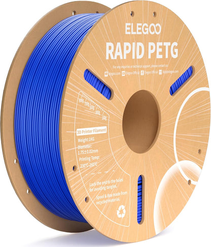 ELEGOO Rapid PETG Filament 1.75mm Black 1KG, 3D Printer Filament Max 600 mm/s High Speed Printing, Dimensional Accuracy +/- 0.02 mm Fit Most FDM Printer 1kg Cardboard Spool