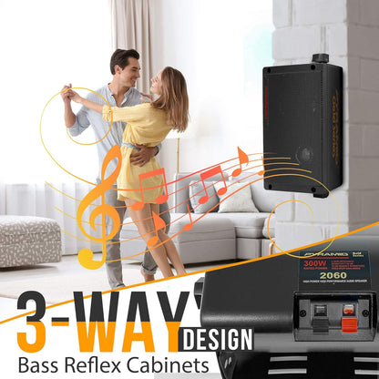 Pyramid Outdoor Speaker, 200 Watt 3-way Mini Box Speaker System, Perfect for Indoor and Outdoor Use, 3.25" Powerful Woofer, Pair