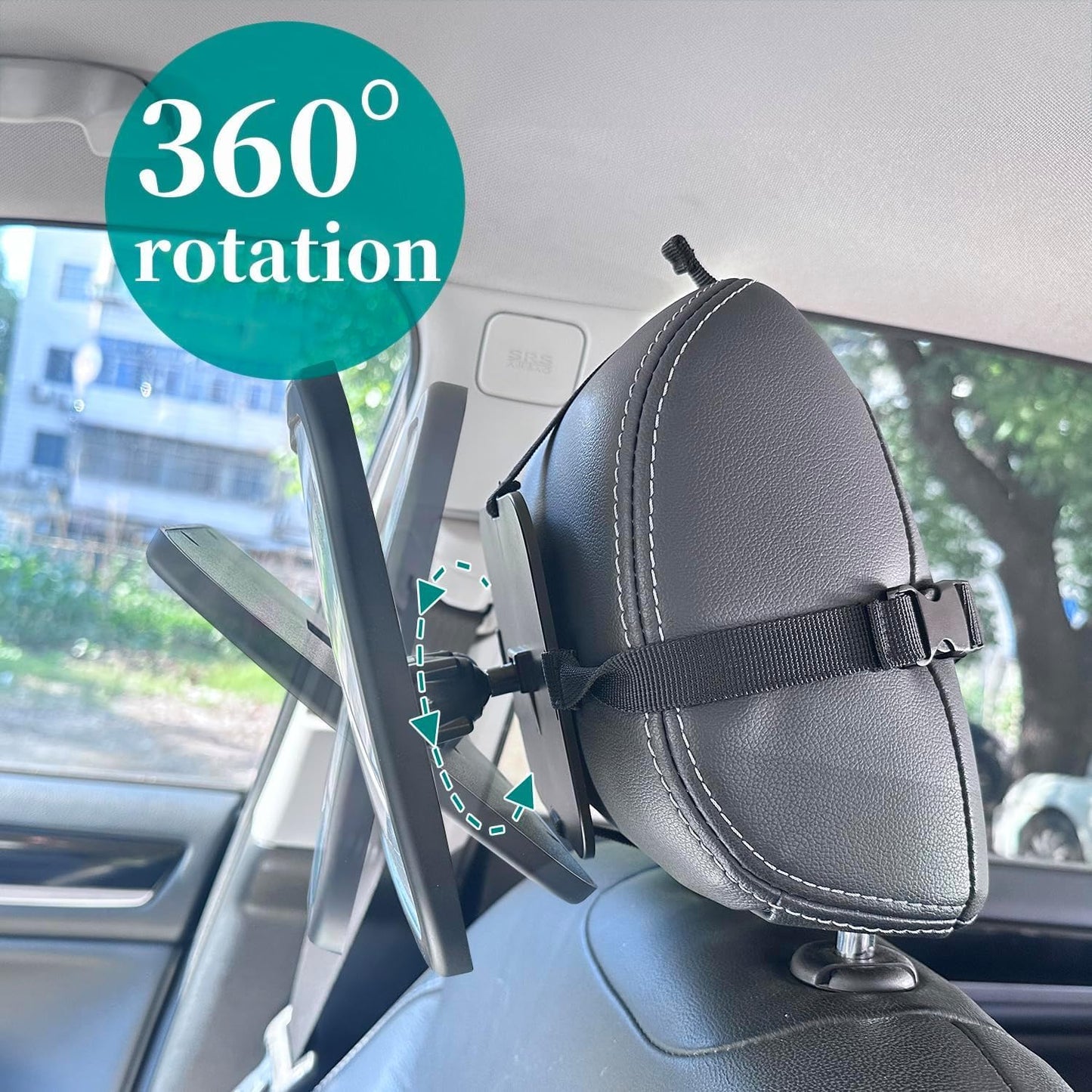 Funbliss Baby Car Mirror for Rear Facing Seat,360° Rotation, Safety CertifiedShatterproof Acrylic Glass, Clear Wide View,Infant Car Mirror for Car Seat Rear Facing,Baby Vehicle Mirror