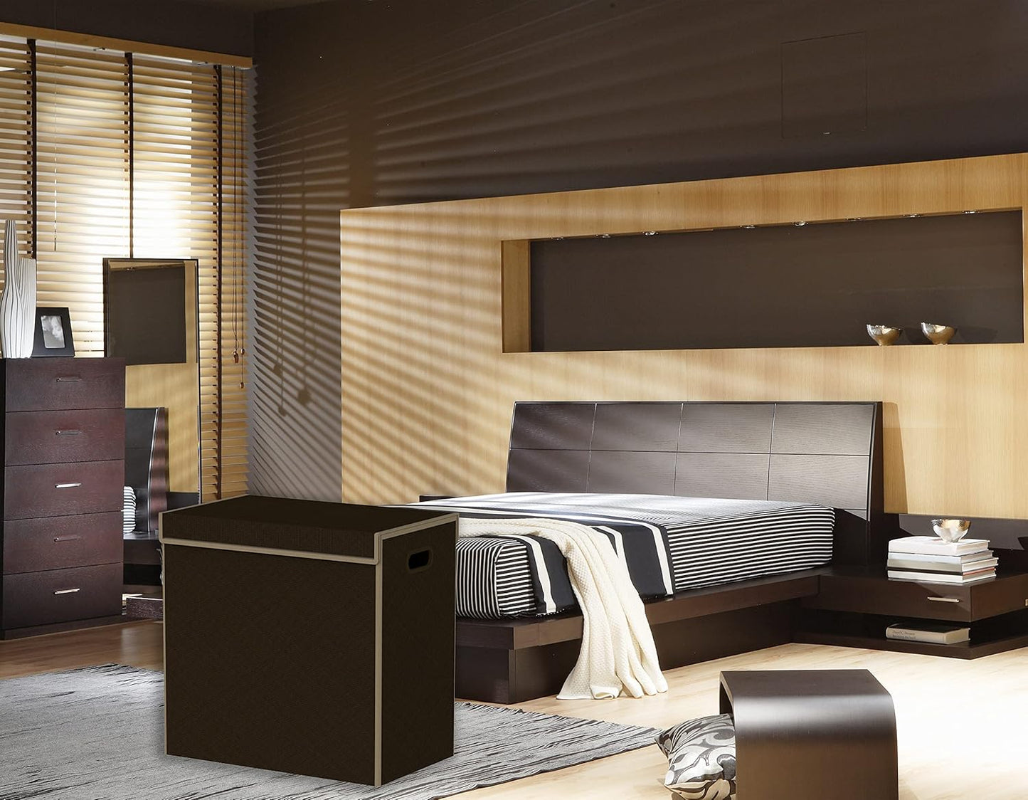 SimpleHouseware Double Laundry Hamper with Lid and Removable Laundry Bags, Beige