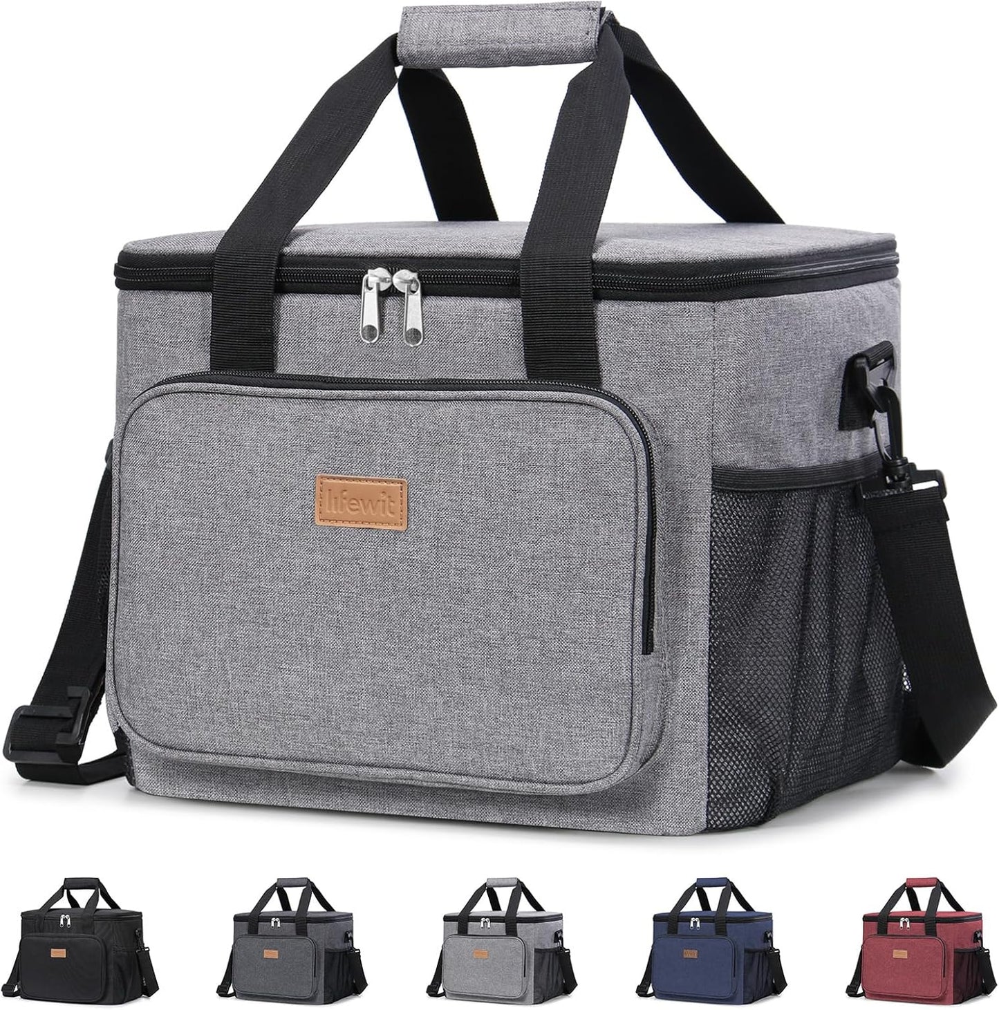 Lifewit Large Lunch Bag Insulated Lunch Box Soft Cooler Cooling Tote for Adult Men Women, Dark Green 12-Can (9L)