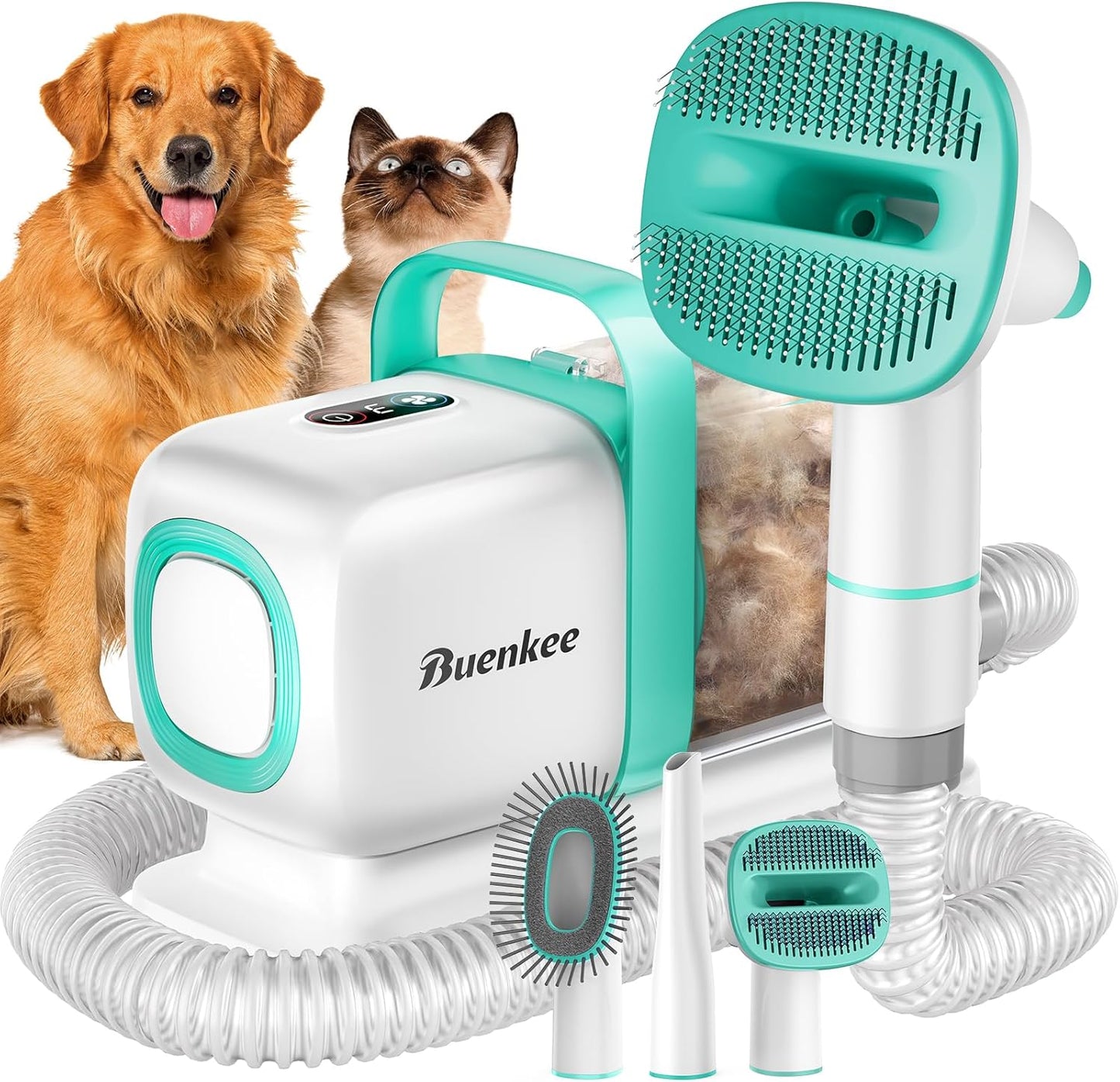 Dog Grooming Vacuum, Dog Vacuum for Shedding Grooming, Low Noise Quiet Dogs Pet Fur Hair Remover Kit, 15kpa Cat Groomer Shedding Brush Attachment Home Cleaning Supplies Set