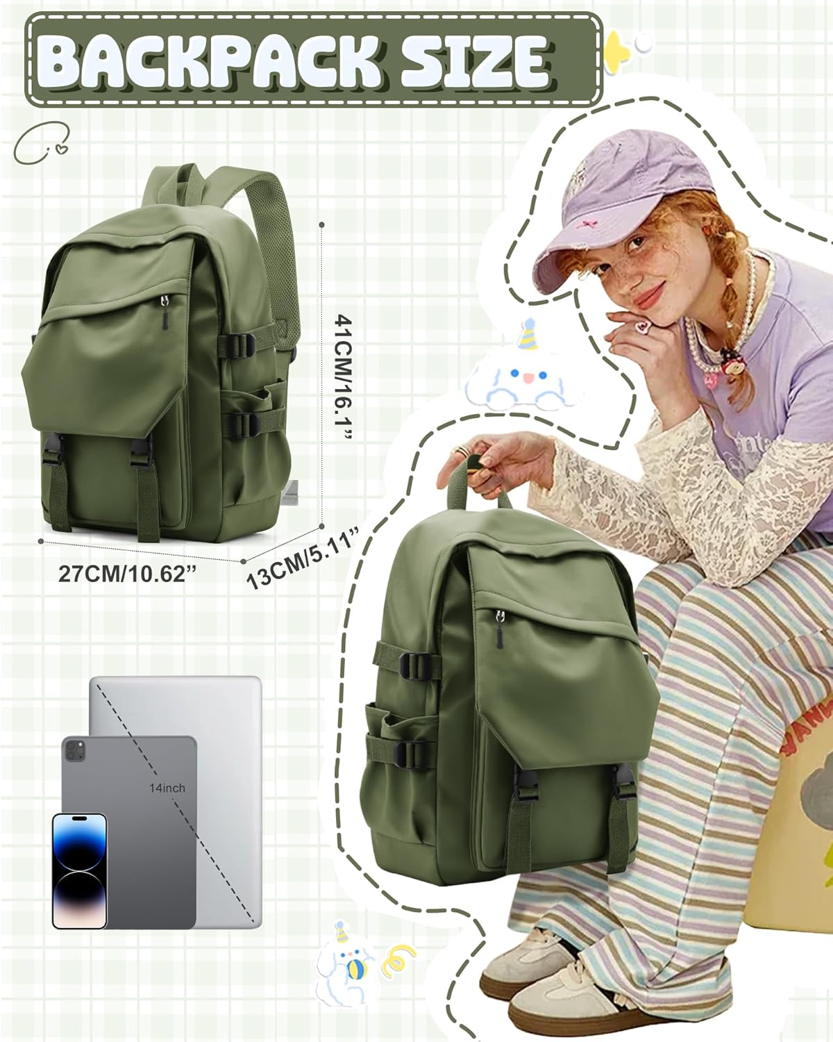 School Backpack for Women Men College High School Bags for Boys Girls Casual Daypack Laptop Backpack Waterproof Black Bookbag Travel Rucksack