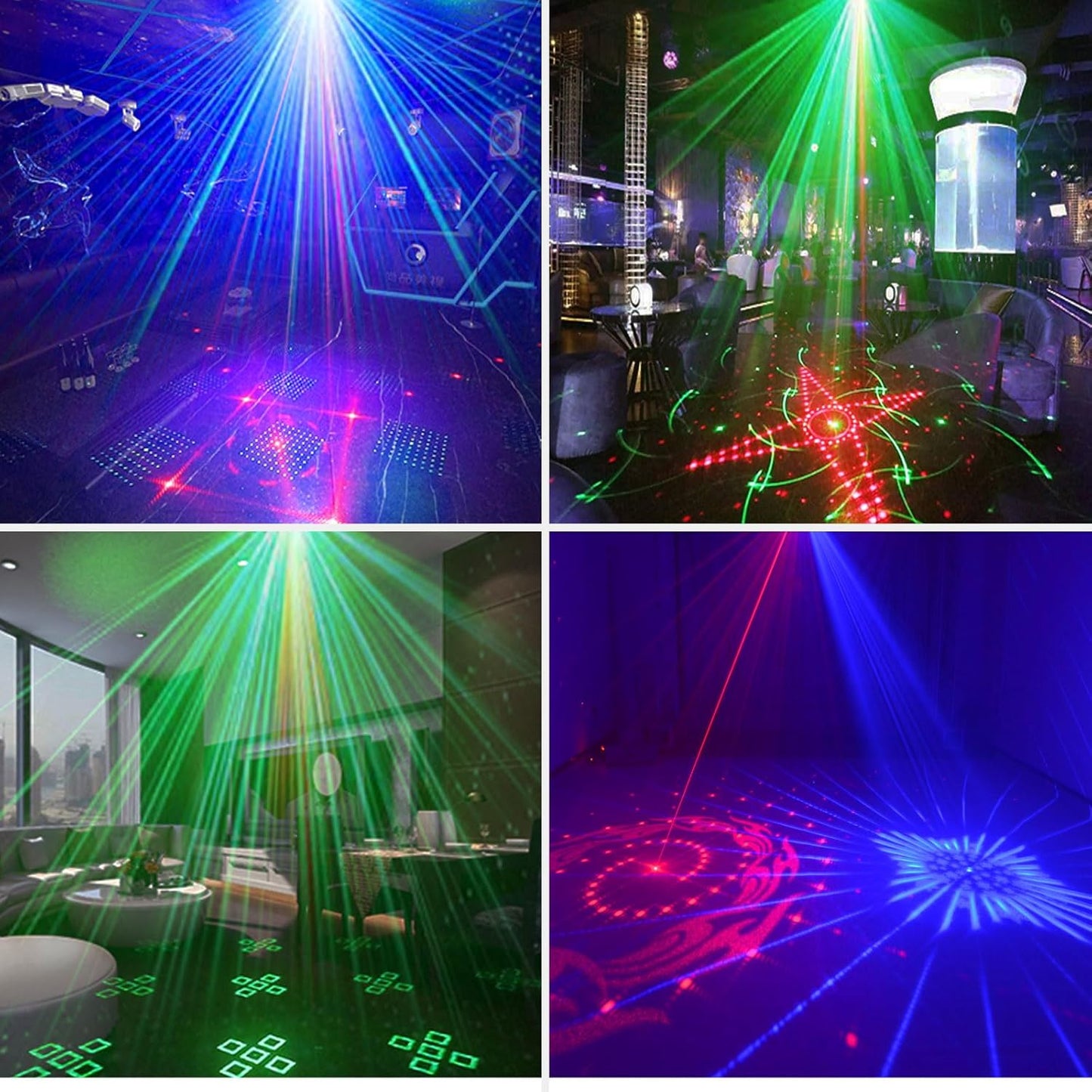 DJ Disco Light, Stage Party Lights, Rechargeable Laser Light Sound Activated RGB Led Flash Strobe Projector with Remote Control for Christmas Karaoke Pub KTV Bar Birthday Wedding
