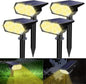 Solar Spot Lights Outdoor Waterproof IP65, 49 LED Solar Lights for Outside, 2 Brightness Modes Solar Powered Garden Yard Landscape Spotlights for Walkway, Driveway Decorations (4 Pack-Warm White)