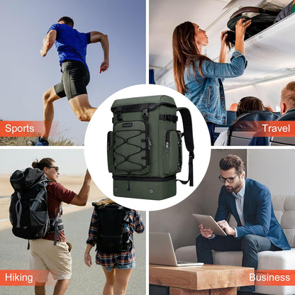 WITZMAN Travel Backpack for Men Women Carry on Bags for Airline Approved Convertible Duffle Luggage Backpack Shoe Compartment