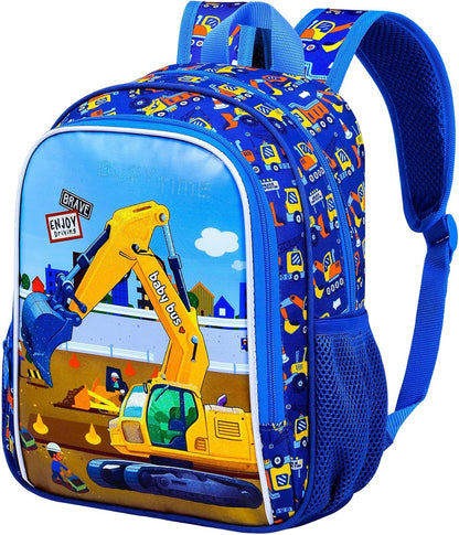 3pcs Backpack for Boys and Girls, 16” Kids Kindergarten Bookbag with Lunch Box, Cute Elementary Backpacks for Boy Girl
