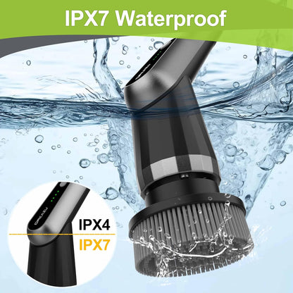 G2 Electric Spin Scrubber - Upgraded 10-in-1 IPX7 Waterproof Shower Cleaner Brush Retractable Handle & 2-Speed for Bathroom, Bathtub, Kitchen, Tile Floors