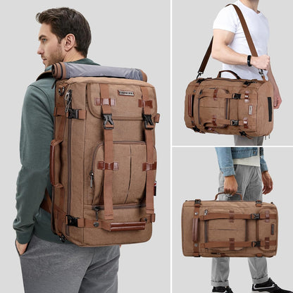 WITZMAN Canvas Backpack Vintage Travel Backpack Large Laptop Bags Convertible Shoulder Rucksack