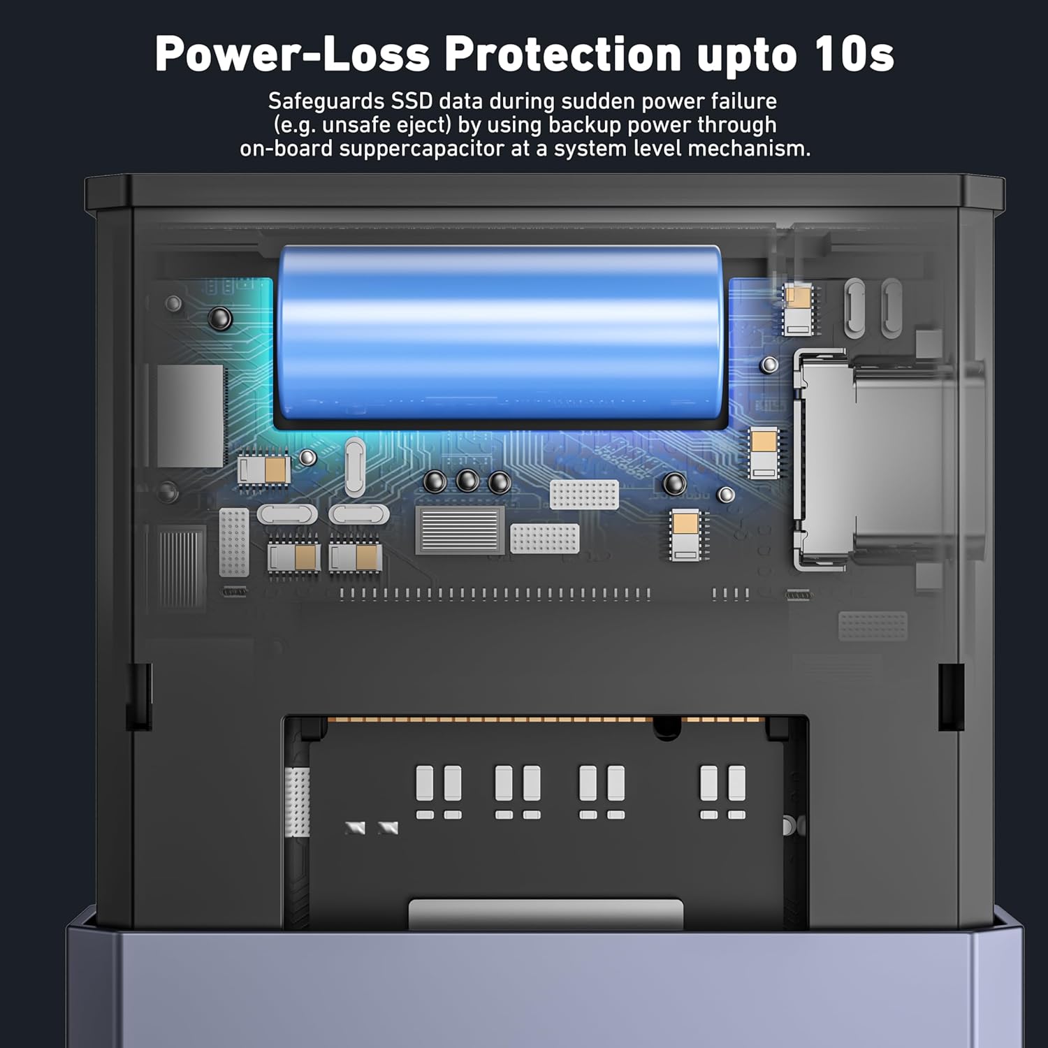 M.2 NVMe SSD Enclosure | Tool-Free USB-C 10Gbps Adapter | Supports 2230/2242/2260/2280 SSDs | External Hard Drive for PC and Laptop | Power Loss Protection with Aluminum Alloy Shell - PuriLite