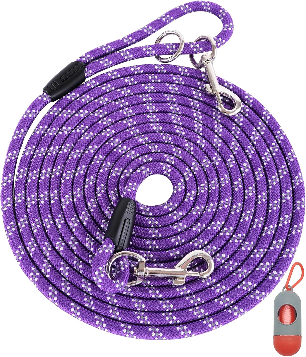 Long Rope Leash for Dog Training 10FT 16FT 30FT 50FT 100FT, Reflective Threads Check Cord Dog Leash Tie-Out Cable, Heavy Duty Dog Lead for Large Medium Small Dogs Outside Walking, Playing, Camping, or Yard
