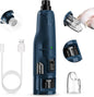 Casfuy Dog Nail Grinder Quiet - (45db)6-Speed Pet Nail Grinder with 2 LED Lights for Large Medium Small Puppy Dogs/Cats, Professional 3 Ports Rechargeable Electric Dog Nail Trimmer with Dust Cap(Blue)