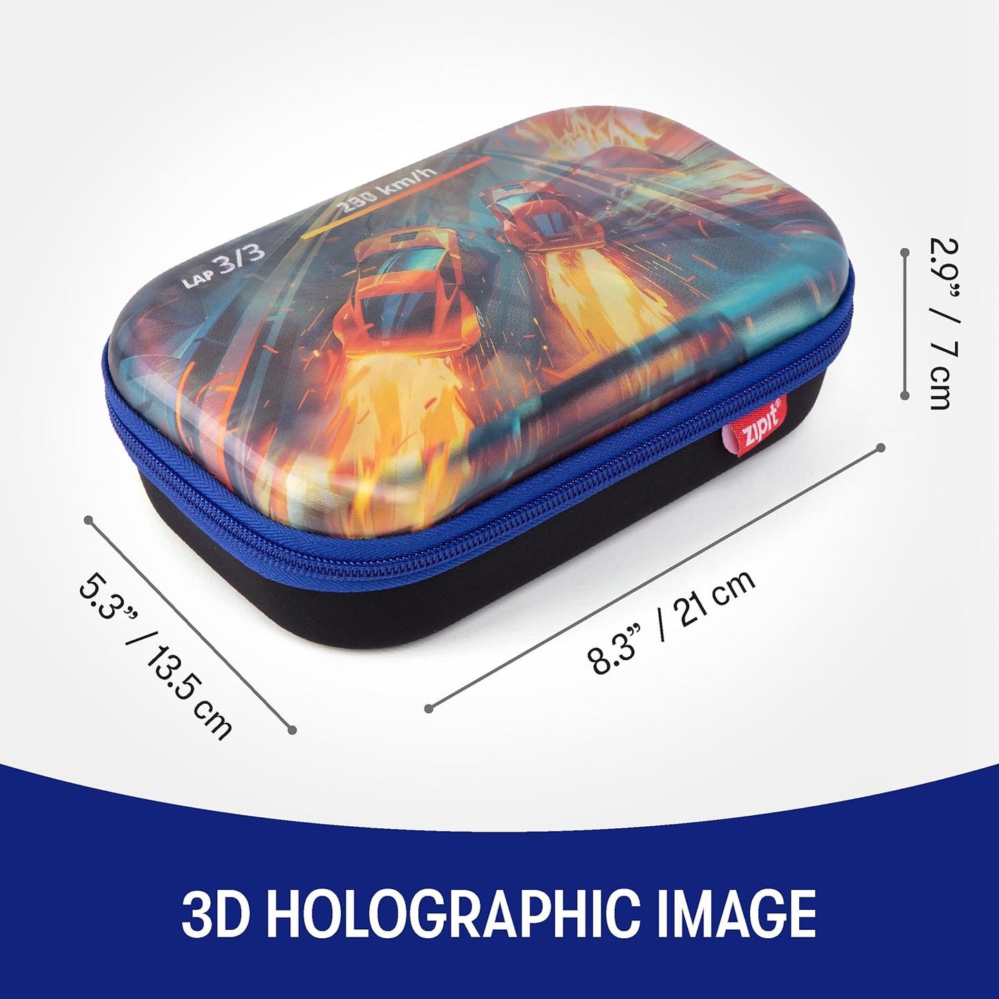 ZIPIT 3D Pencil Box for Kids | Lenticular Pencil Case for School | Large Capacity Pencil Pouch for Girls and Boys