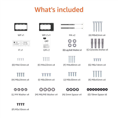 Amazon Basics Tilt TV Wall Mount with Horizontal Post Installation Leveling for 32-Inch to 86-Inch TVs