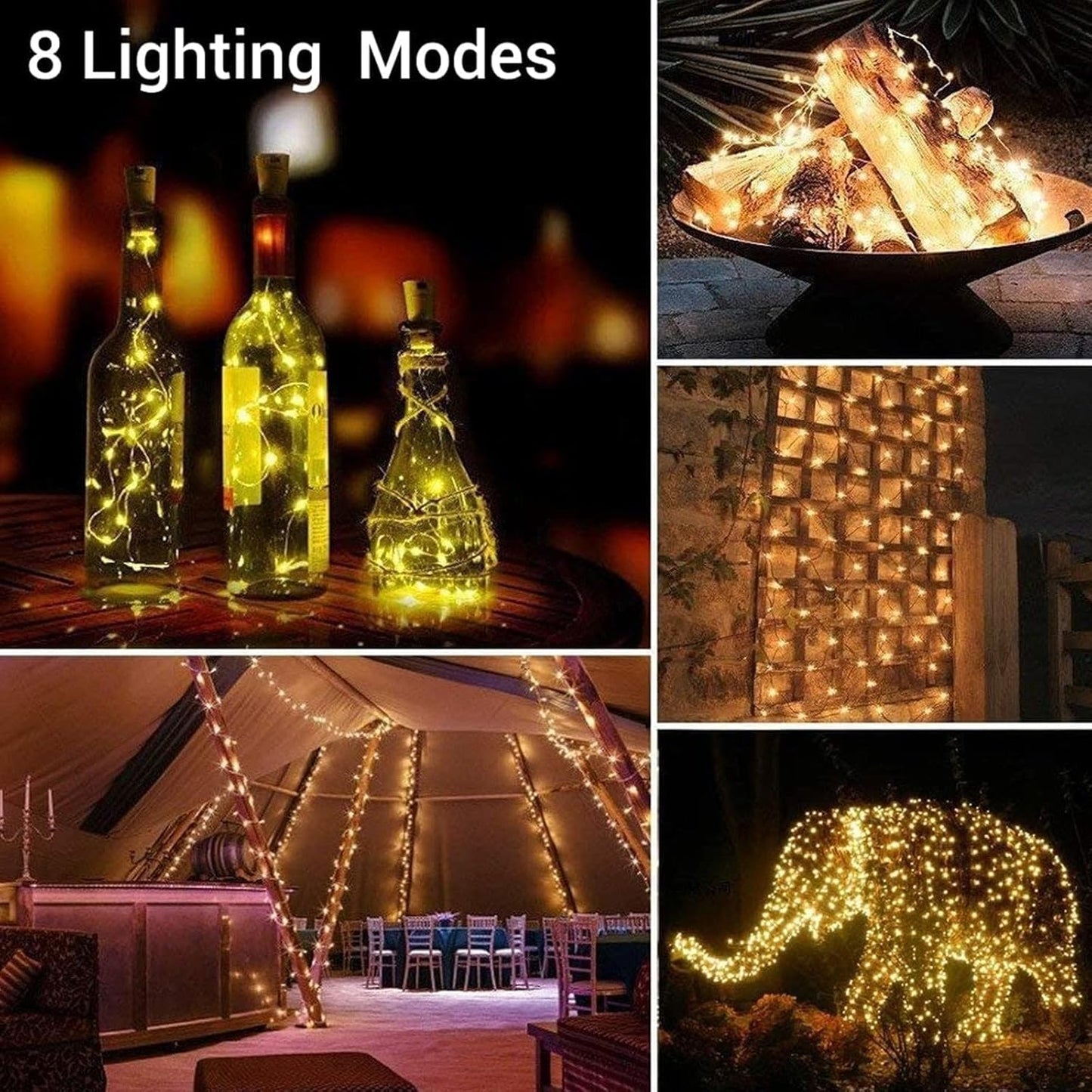 Joomer Solar String Lights Outdoor, 2Pack Total 80FT 240LED 8 Modes Solar Fairy Lights, Super Bright Waterproof Twinkle Lights for Tree, Patio, Garden, Outdoors (Warm White)