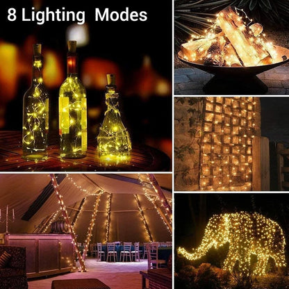 Joomer Solar String Lights Outdoor, 2Pack Total 80FT 240LED 8 Modes Solar Fairy Lights, Super Bright Waterproof Twinkle Lights for Tree, Patio, Garden, Outdoors (Warm White)