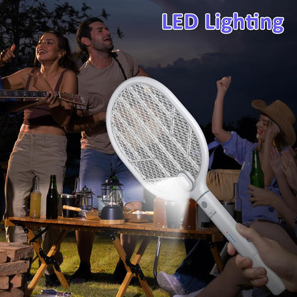 PALONE Bug Zapper Racket,Fly Swatter with Light, Detachable Dual Modes Fly Zapper for Indoor Outdoor (2 Pack)