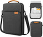 MoKo 13.3-14 Inch Laptop Sleeve Bag Fits MacBook Pro M3/M2 14" 2023, MacBook Pro 13" M2, New MacBook Air 13.6" M3/M2 2024/2022,Tab S8 Ultra 14.6",Handle Carrying Case with Shoulder Strap, Black & Gray - PuriLite