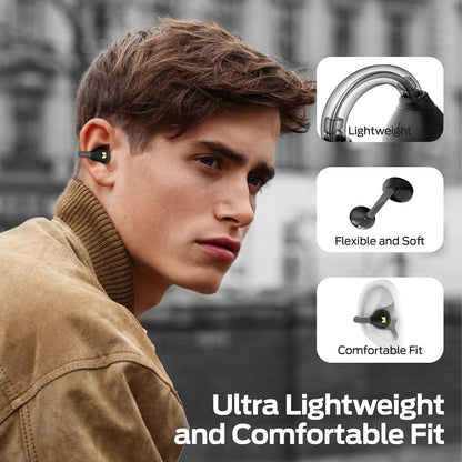 Monster Open Ear AC500 Headphones, Clip-On Earbuds, Bluetooth 5.3 Earphones, Lightweight Comfort, Hi-Fi Sound, 30H Playtime, Touch Control, IPX5 Waterproof Wireless Earbuds for Sport Workout