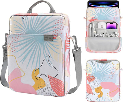 MoKo 13.3-14 Inch Laptop Sleeve Bag Fits MacBook Pro M3/M2 14" 2023, MacBook Pro 13" M2, New MacBook Air 13.6" M3/M2 2024/2022,Tab S8 Ultra 14.6",Handle Carrying Case with Shoulder Strap, Black & Gray - PuriLite
