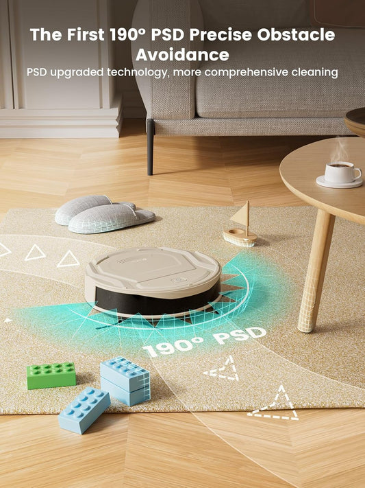Lefant M210P Robot Vacuum and Mop Combo, Strong 2000Pa Suction, 120 Min Runtime, Super Slim Thin, Low Noise, Self-Charging, Wi-Fi/App/Alexa Control, Ideal for Pet Hair & Hard Floors - PuriLite