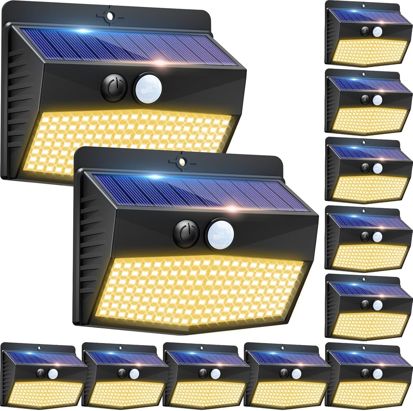Solar Lights Outdoor, [ 8 Pack/138LED ] Solar Motion Sensor Light Outdoor with 3 Lighting Modes Wireless Waterproof Solar Wall Lights Solar Security Lights for Fence Yard Garden Deck Garage