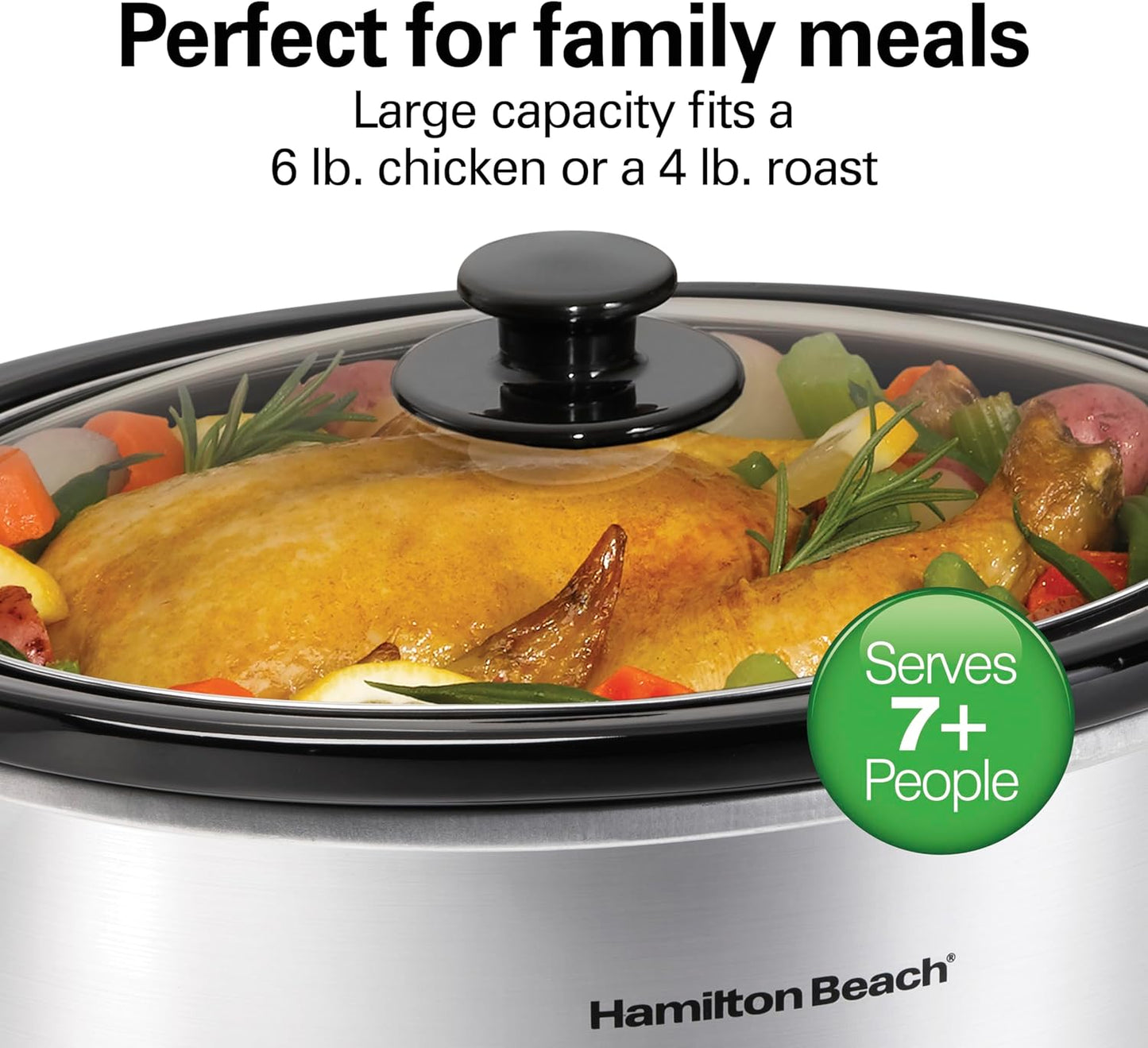 Hamilton Beach Programmable Slow Cooker, 6 Quart Capacity, Silver, 33463
