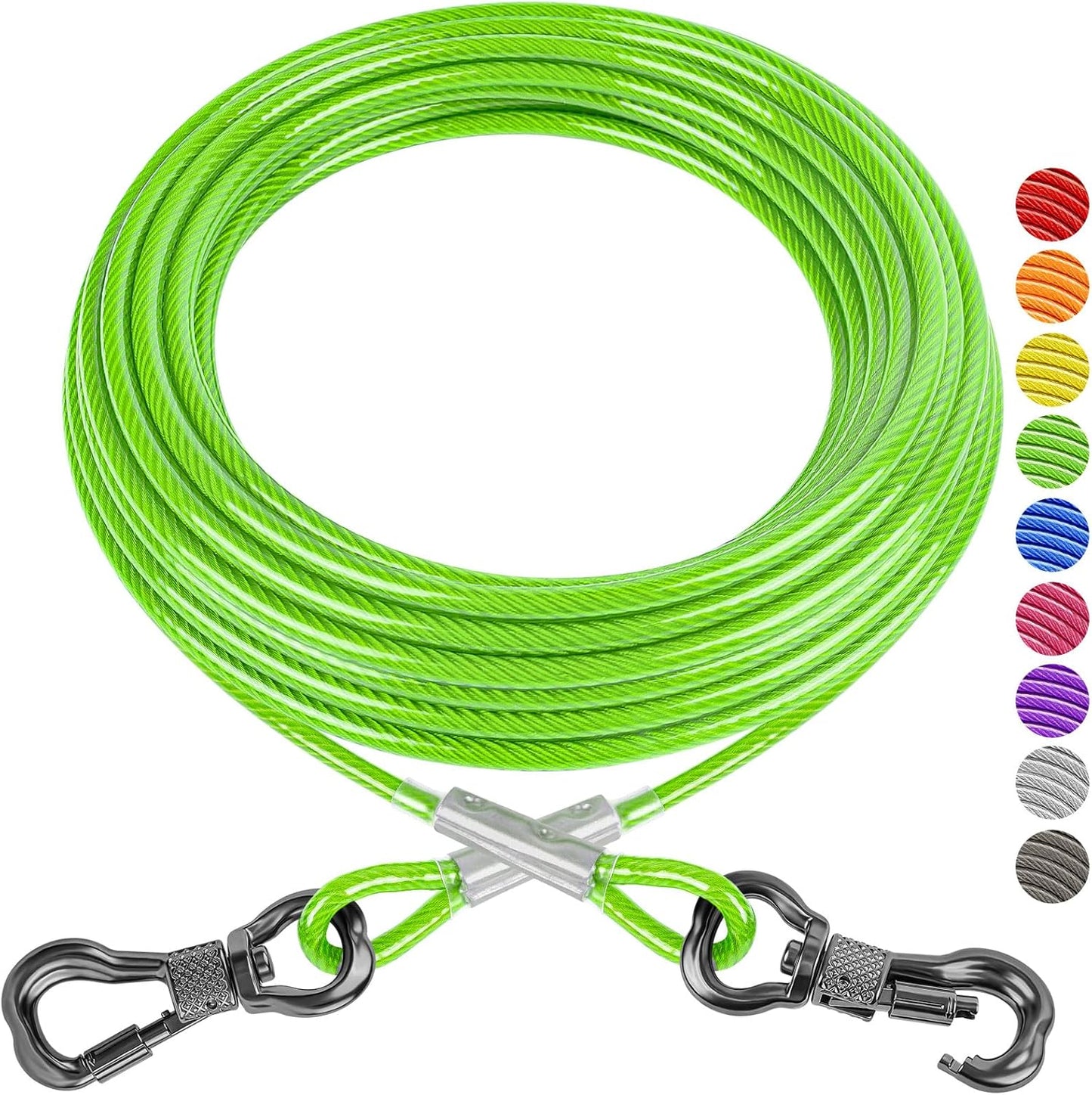 XiaZ Dog Runner Cable Dog Run Trolley Tie Out Cable Dog Chains for Outside Yard Camping Up to 250 Pound, 20 Feet