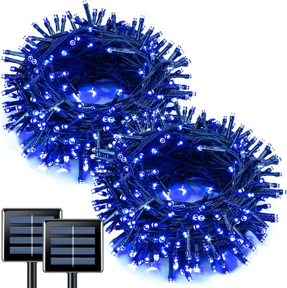 JMEXSUSS 2 Pack 75.5ft Orange Solar Christmas Lights, Total 400 LED Solar String Lights Outdoor Waterproof, 8 Modes Orange Halloween Lights for Tree Patio Garden Thanksgiving Halloween Decorations