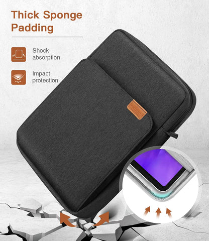 MoKo 13.3-14 Inch Laptop Sleeve Bag Fits MacBook Pro M3/M2 14" 2023, MacBook Pro 13" M2, New MacBook Air 13.6" M3/M2 2024/2022,Tab S8 Ultra 14.6",Handle Carrying Case with Shoulder Strap, Black & Gray - PuriLite