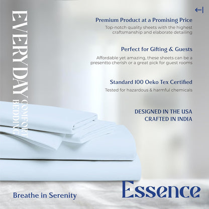 Mayfair Linen 100% Organic Cotton Percale Sheets Full Size - White Cotton Percale Sheets Full, 4 Piece Full Percale Sheet Sets, Soft & Crisp, Cooling Sheets, 16" Deep Pocket Hotel Sheets Full Size