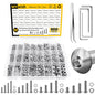 Mywish 900Pcs Metric Screw Assortment, M3 M4 M5 M6 Screw Assortment Kit 304 Stainless Steel Hex Socket Button Head Socket Cap Metric Screws Bolts & Flat Washers/Nuts/Hex Wrenches 16 Sizes 8MM to 20MM