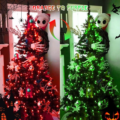 JMEXSUSS 66ft 200 LED Halloween Lights Outdoor, Orange String Lights Clear Wire, 8 Modes Orange Halloween Christmas String Lights Plug in for Tree Indoor Patio Garden Thanksgiving Decorations