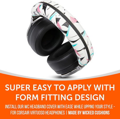 WC BandZ Virtuoso V2 - Silicone Headband Cover for Corsair Virtuoso Headphones by Wicked Cushions | Machine Washable, No More Flaking Leather | for Virtuoso Wireless, XT, and SE | Black Camo