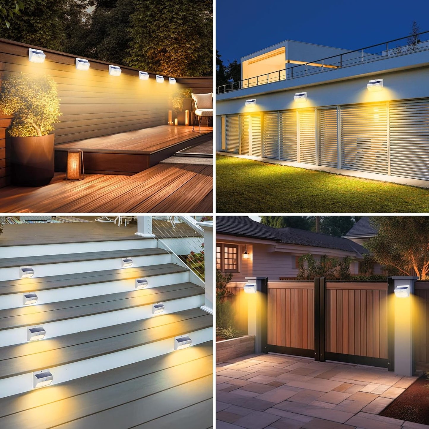 Solar Lights Outdoor, [ 8 Pack/138LED ] Solar Motion Sensor Light Outdoor with 3 Lighting Modes Wireless Waterproof Solar Wall Lights Solar Security Lights for Fence Yard Garden Deck Garage