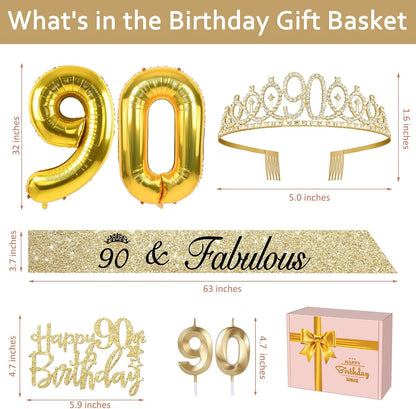 65th Birthday Decorations for Women, Including 65th Birthday Sash and Crown, Cake Topper and Candles, Number Balloons Rose Gold, 65 Year Old Gifts for Women