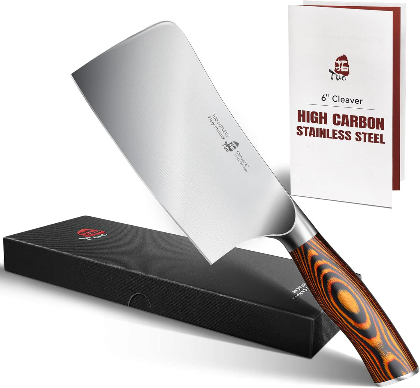 TUO Boning Knife - Razor Sharp Fillet Knife - High Carbon German Stainless Steel Kitchen Cutlery - Pakkawood Handle - Luxurious Gift Box Included - 7 inch - Fiery Phoenix Series