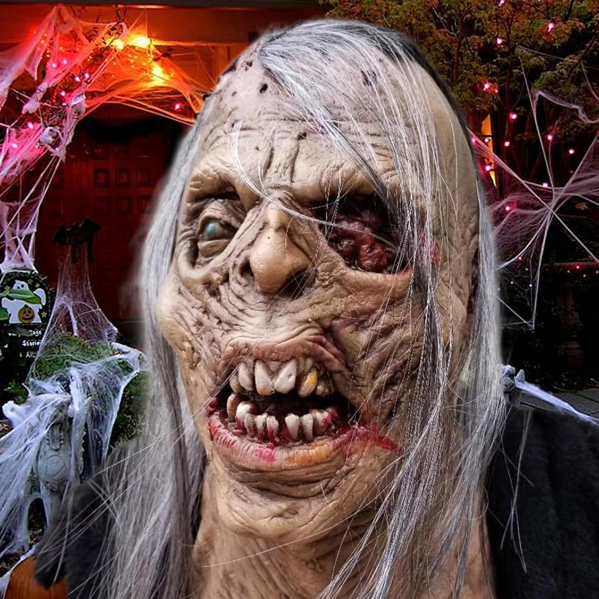 Halloween Scary Zombie Mask, Realistic Old Man Mask, Full Head Latex Zombie, Halloween Props for Masquerade, Costume Parties