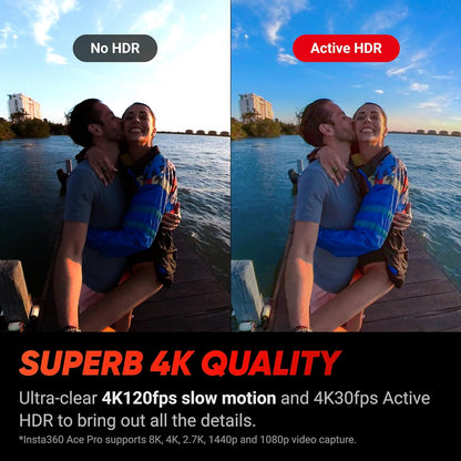 Insta360 Ace Pro - Waterproof Action Camera Co-Engineered with Leica, Flagship 1/1.3" Sensor and AI Noise Reduction for Unbeatable Image Quality, 4K120fps, 2.4" Flip Screen & Advanced AI Features.