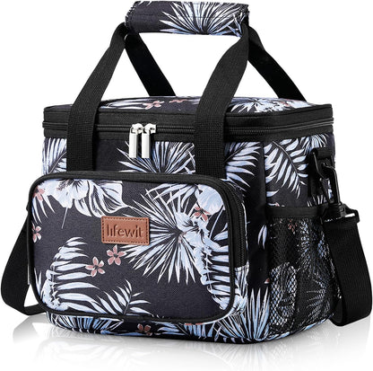 Lifewit Large Lunch Bag for Adults, 24-Can 15L Insulated Lunch Box Leakproof Soft Cooler Cooling Tote for Men Women, Waterproof Reusable Cooler Bags for Work Office Outdoor Picnic Camping, Black