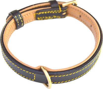 Soft Touch Collars Padded Leather Dog Collar, Large Brown - Genuine Real Leather, 24" Long x 1.5 Wide, Fits Neck Size 18" to 21" Inches