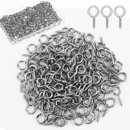 AUGSUN Eye Hooks, 12Pack 2.5 Inch Eye Hooks Heavy Duty 304 Stainless Steel Eye Screw,Screw Eyes Metal Screw Hooks Ring Screws Fasteners Hardware Tools